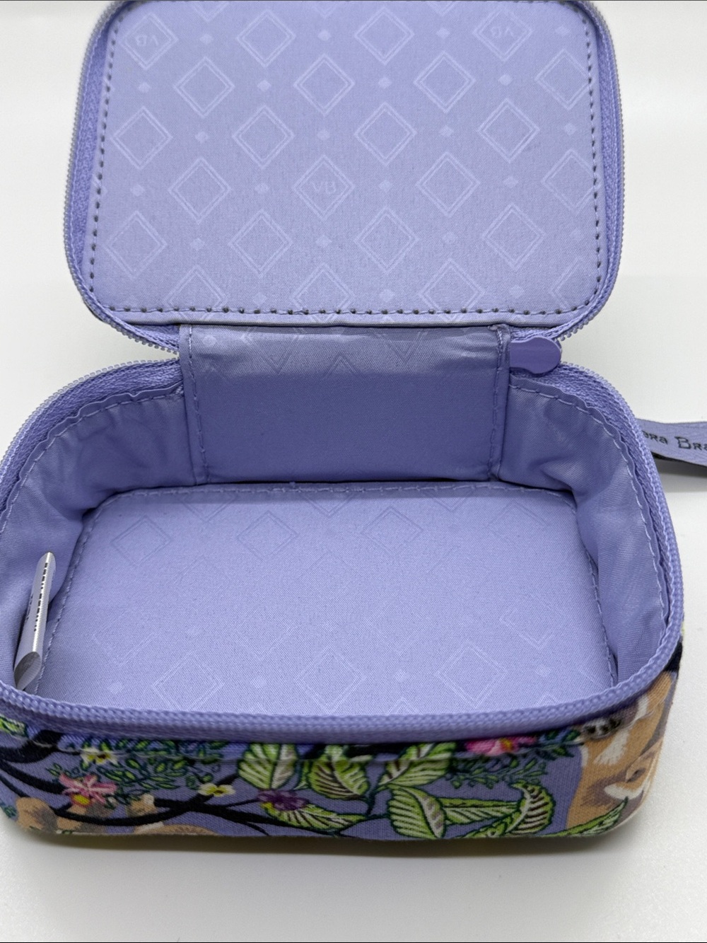 Women's Vera Bradley Lavender Hanging Around Sloth Pattern Small Travel Case - Picture 8 of 9